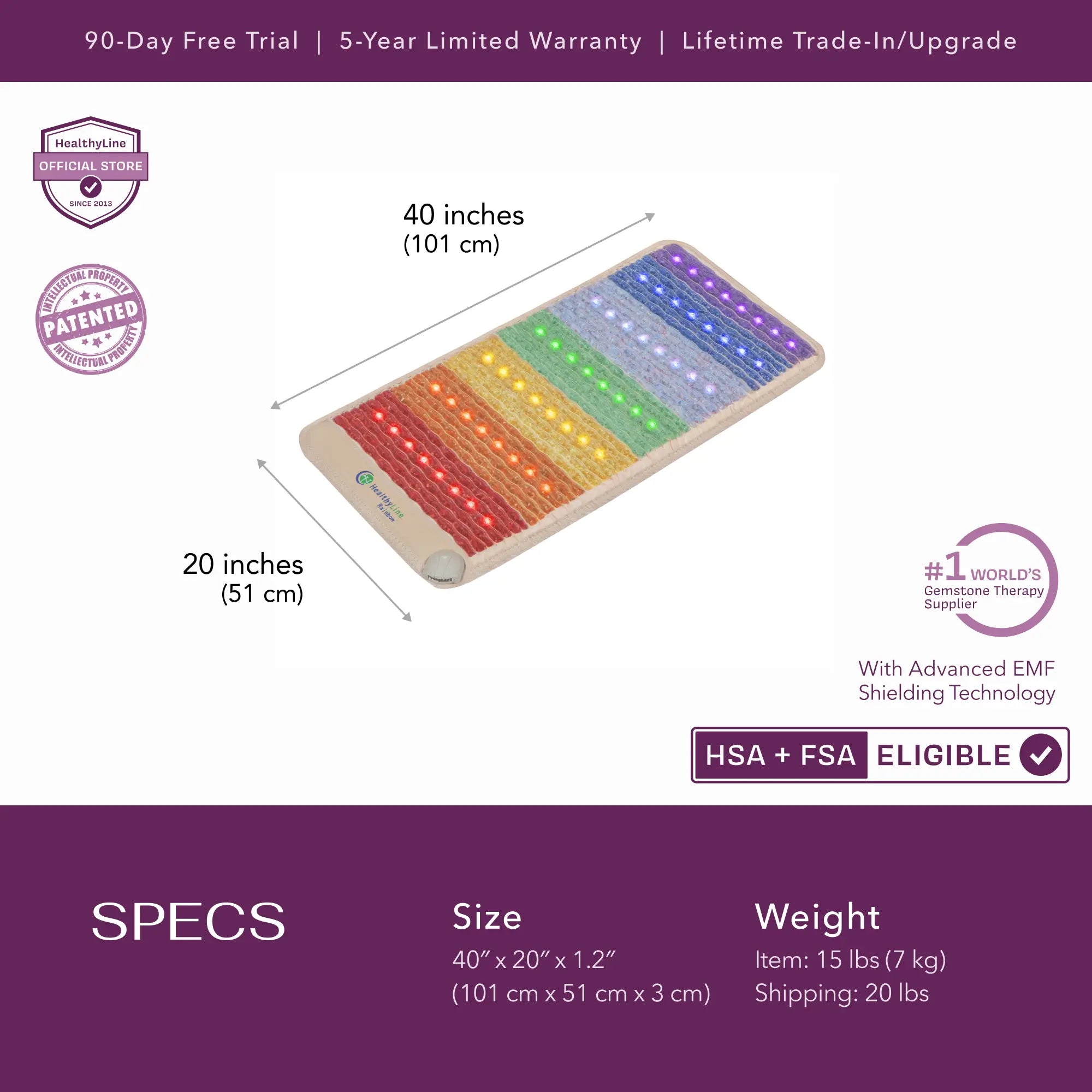 Rainbow Chakra Series | PEMF Far Infrared Heating Mats